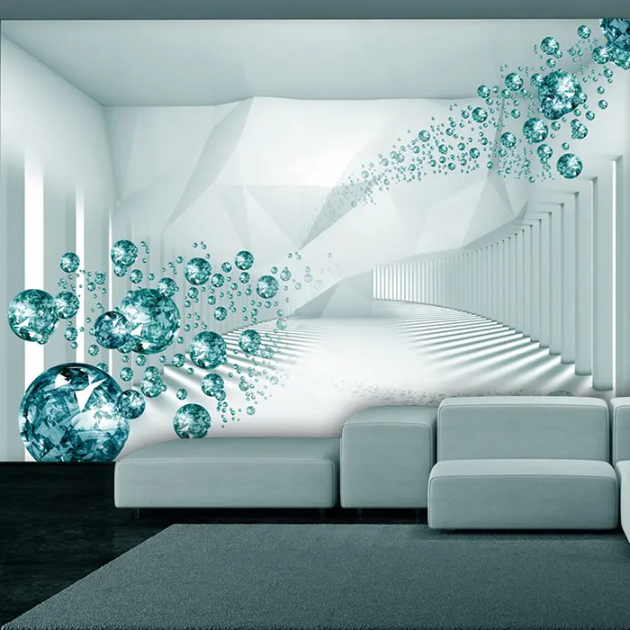 Samolepiaca fototapeta - Diamond Corridor (Turquoise)