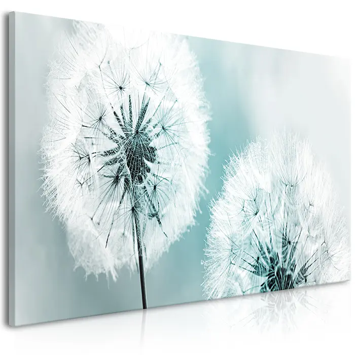 Obraz - Fluffy Dandelions (1 Part) Blue Wide