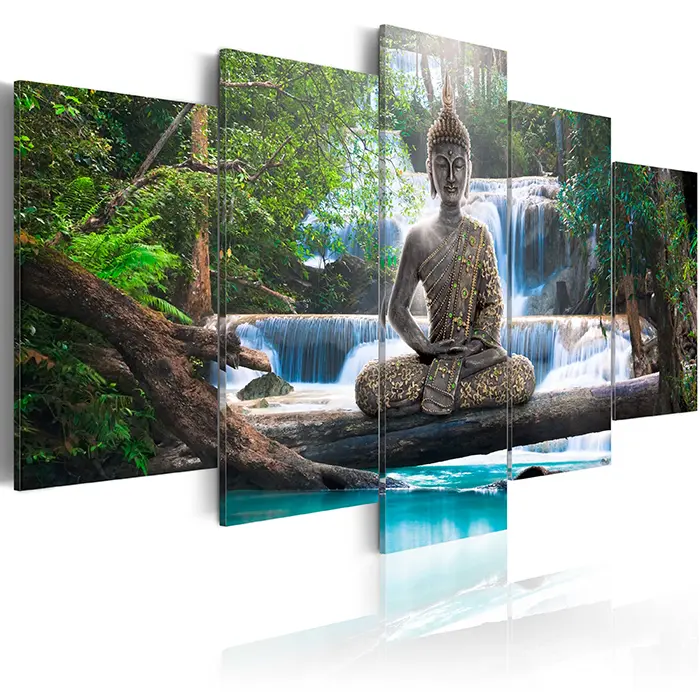 Obraz - Buddha and waterfall