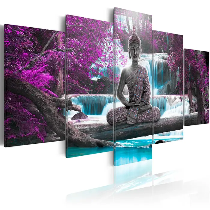 Obraz - Waterfall and Buddha