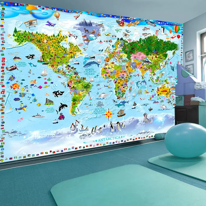 Samolepiaca fototapeta - World Map for Kids