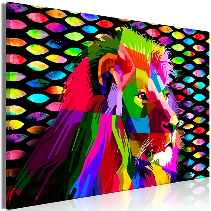 Obraz - Rainbow Lion (1 Part) Wide