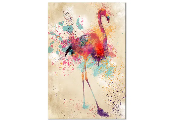 Obraz - Watercolor Flamingo (1 Part) Vertical