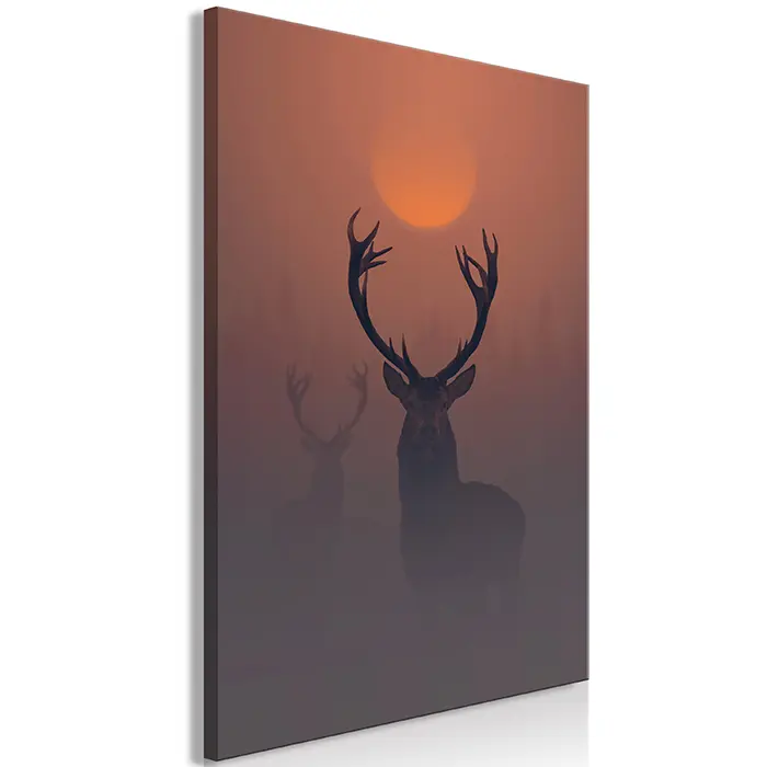 Obraz - Deers in the Fog (1 Part) Vertical