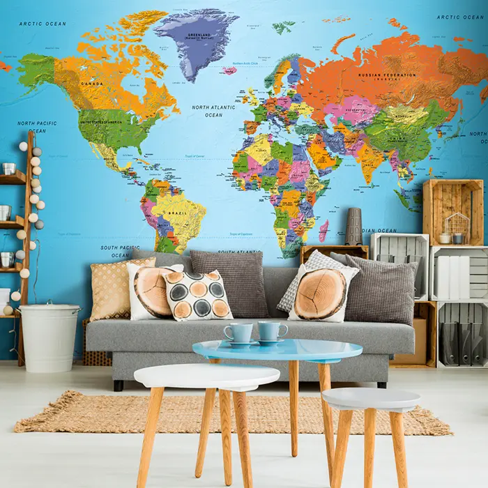 Samolepiaca fototapeta - World Map: Colourful Geography
