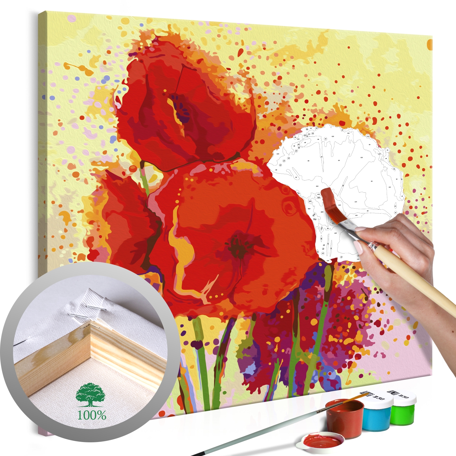 Maľovanie podľa čísiel - Poppies (modern)