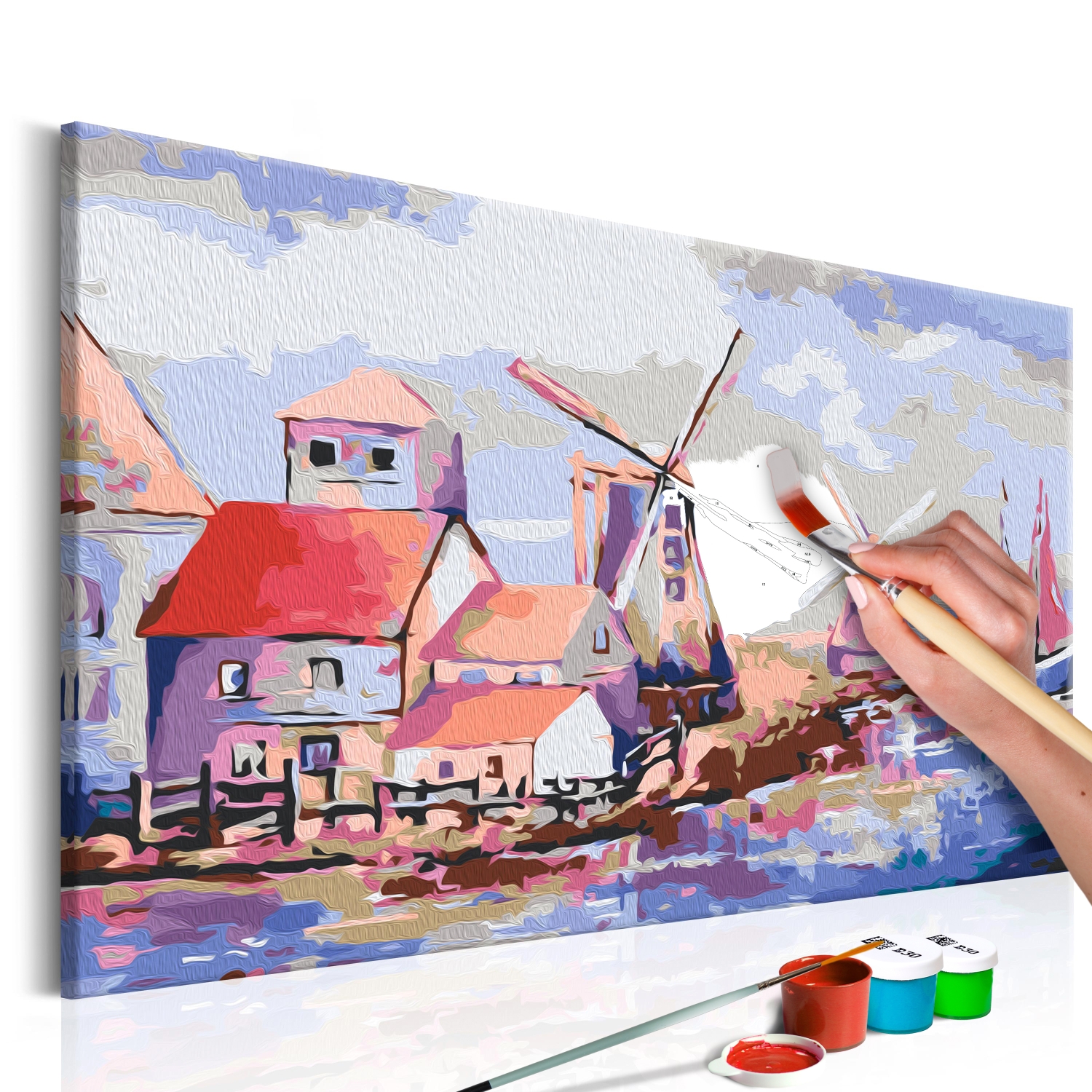 Maľovanie podľa čísiel - Windmills (Landscape)