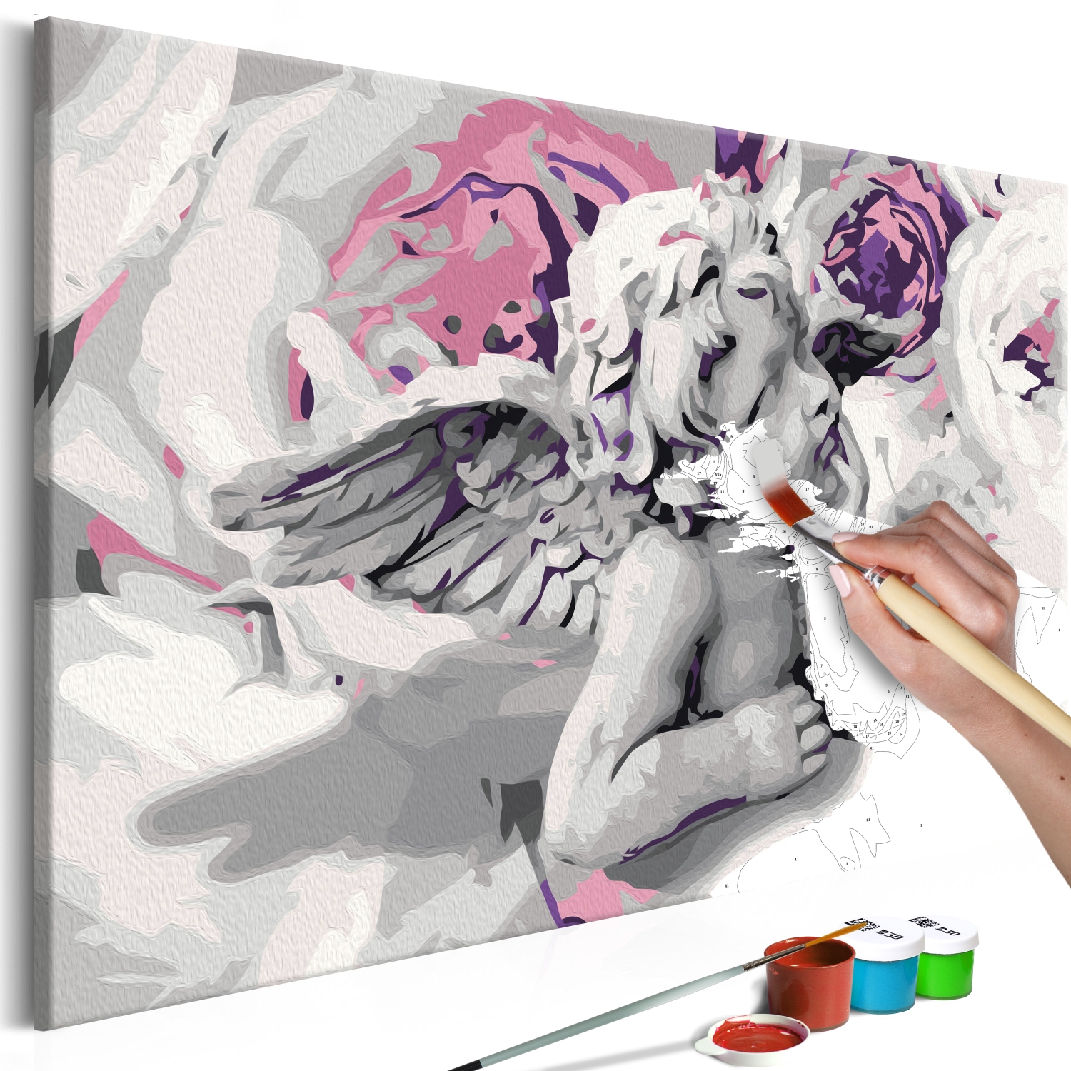 Maľovanie podľa čísiel - Angel (Flowers In The Background)