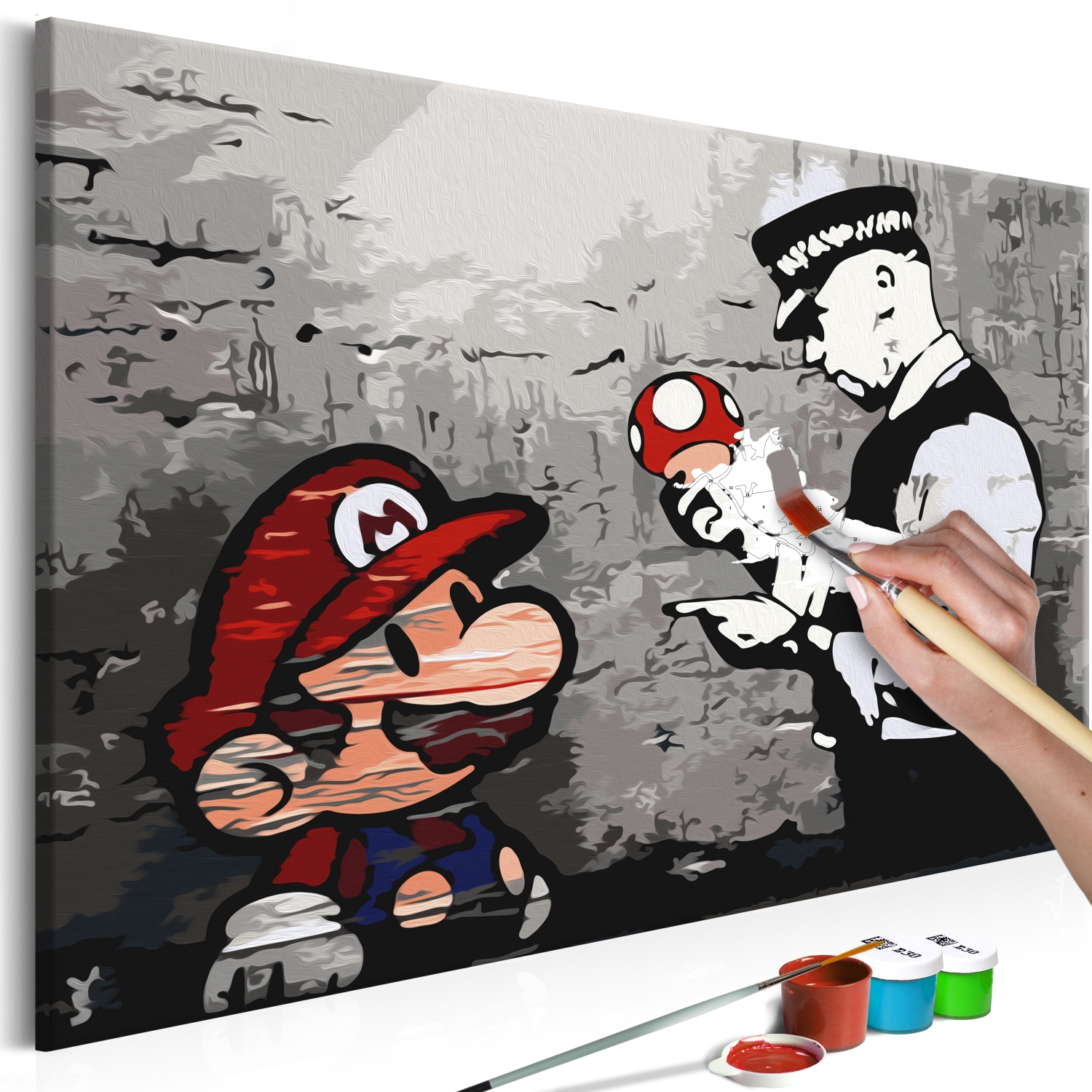 Maľovanie podľa čísiel - Mario (Banksy)