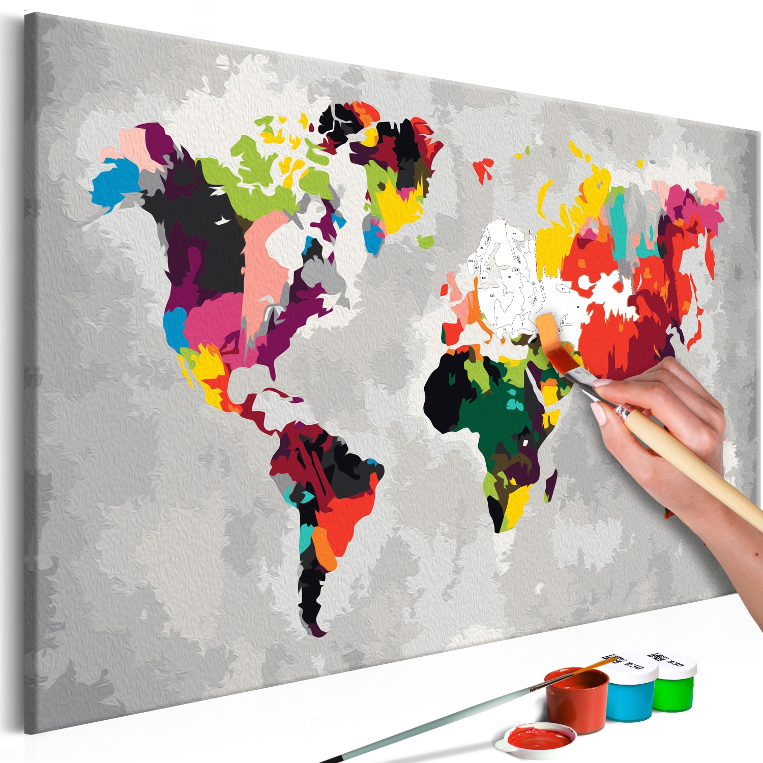 Maľovanie podľa čísiel - World Map (Bright Colours)