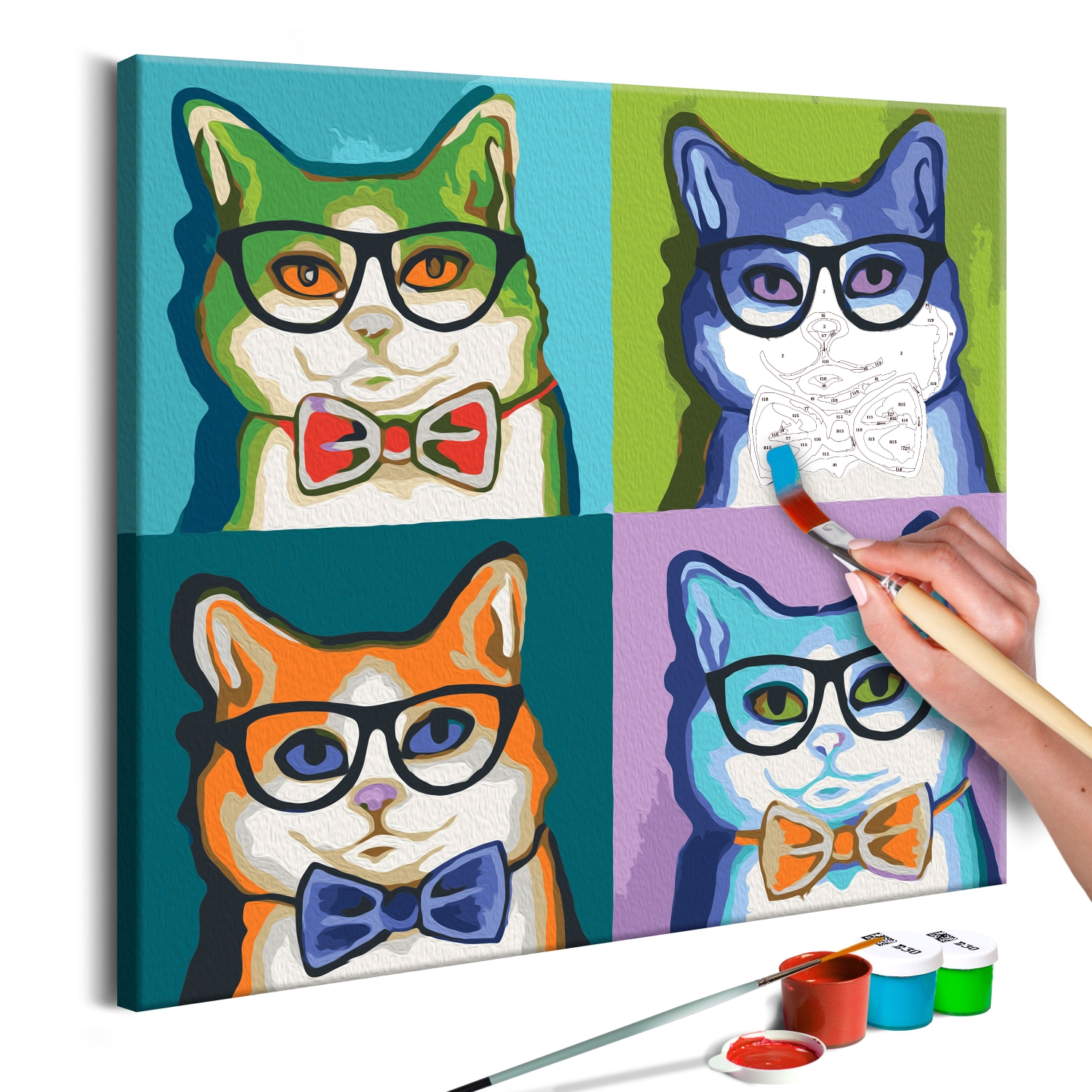 Maľovanie podľa čísiel - Cats With Glasses